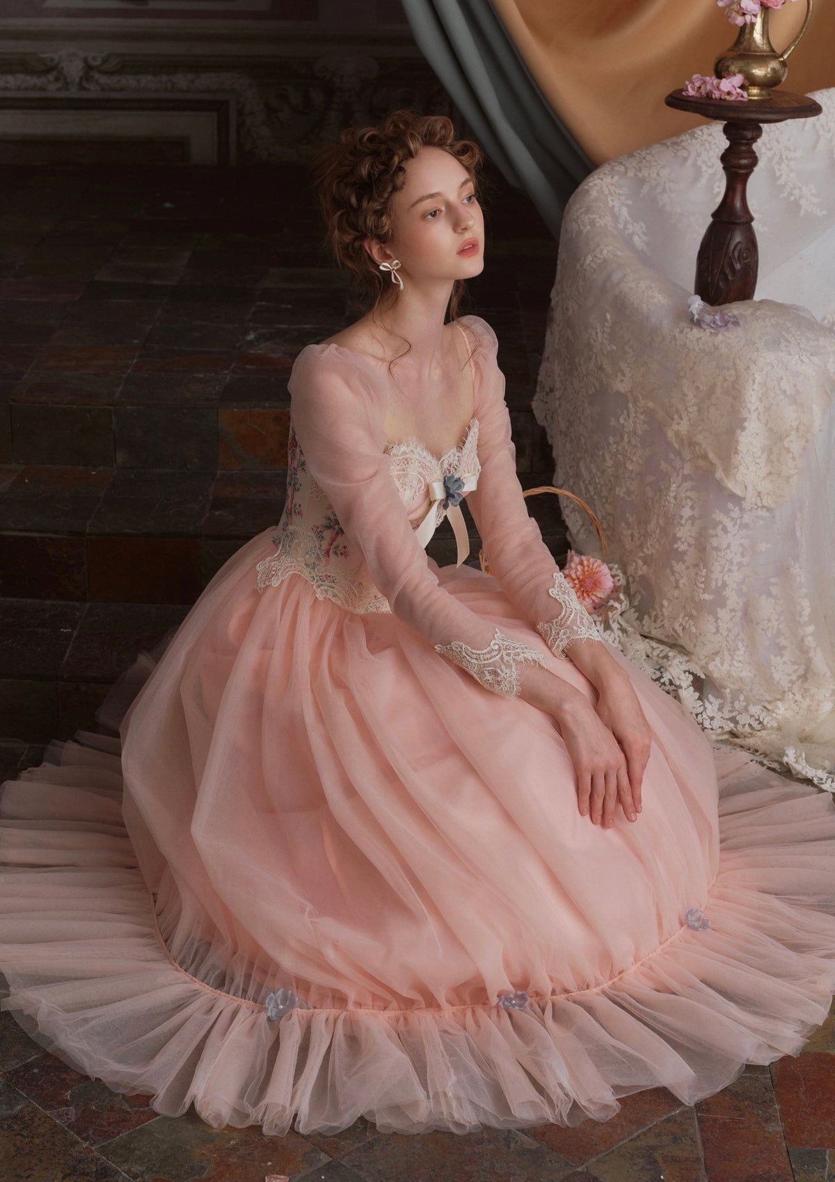 (US Exclusive)Annalise Long Sleeve Corset Dress