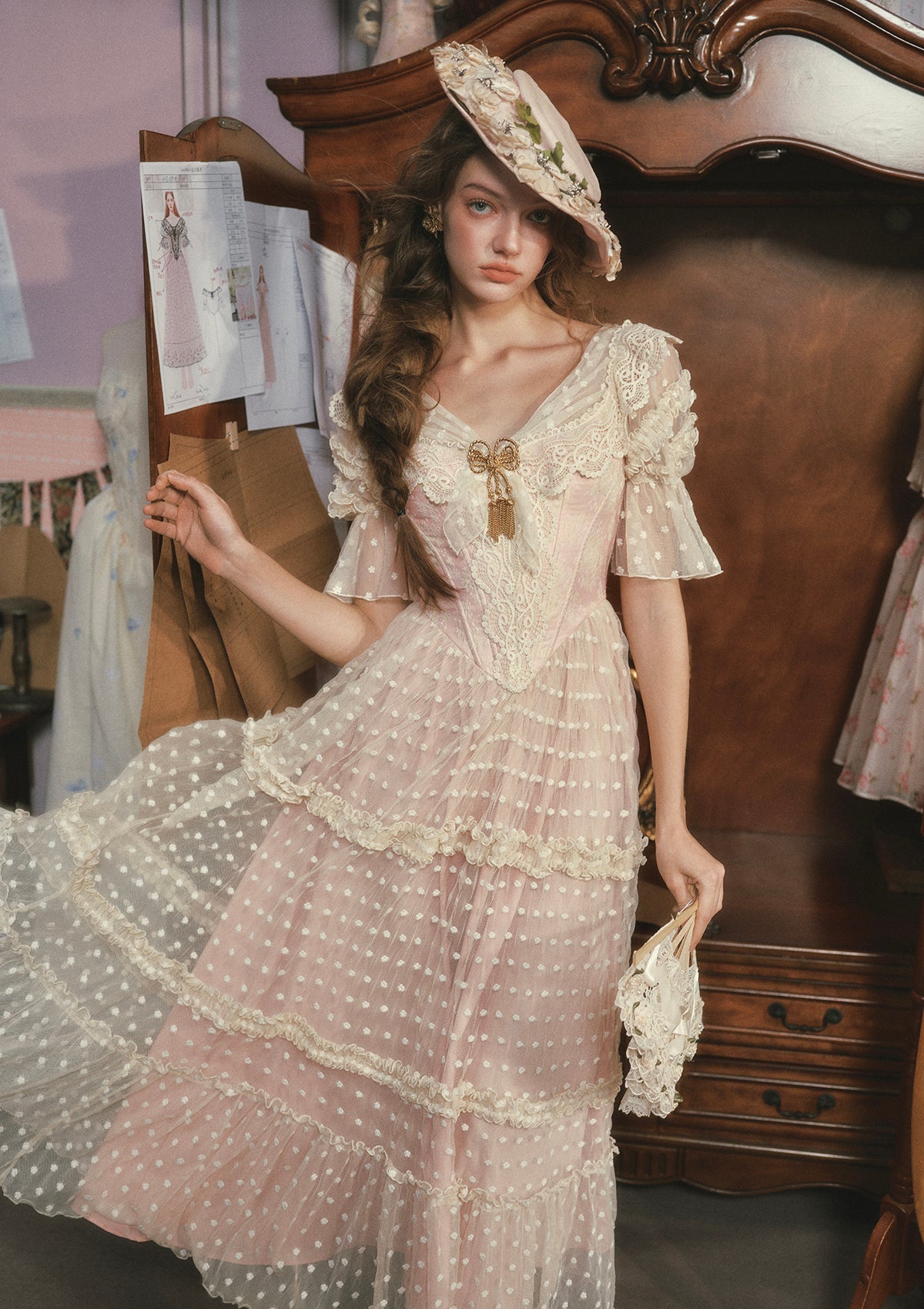 (US Exclusive)Gilded Invitation Dress(Pink)