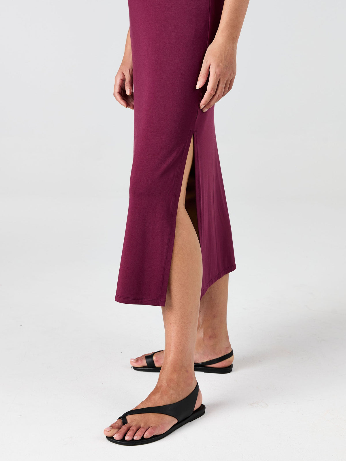 Everly V Neck Maxi Dress - Ruby