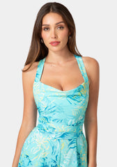 Drapey Neckline Flowy Romper