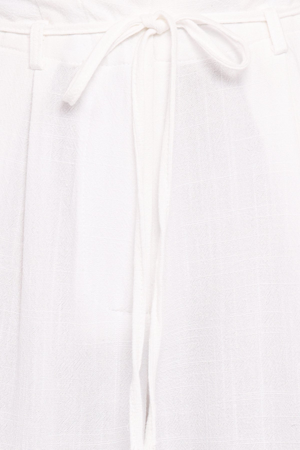 Andrew Wide Leg Linen Blend Pant - White