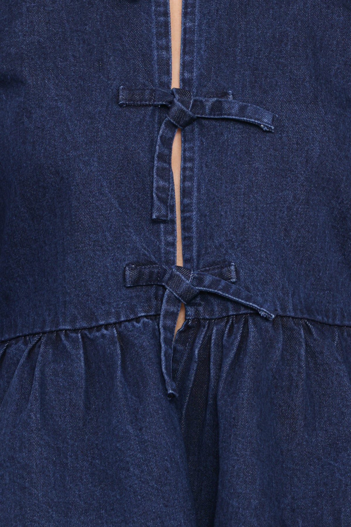 Charlotte Chambray Top - Mid Dark