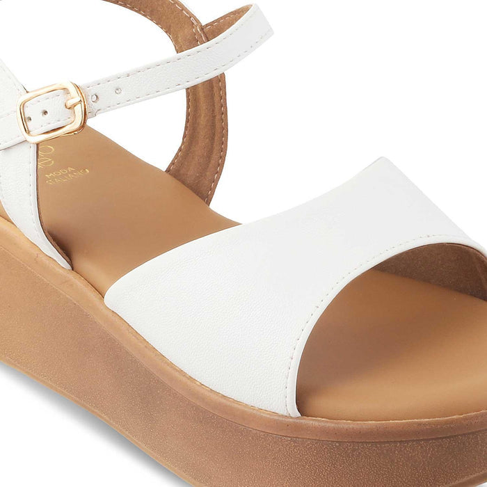 The Sin White Women's Dress Platform Wedge Sandals Tresmode - Tresmode