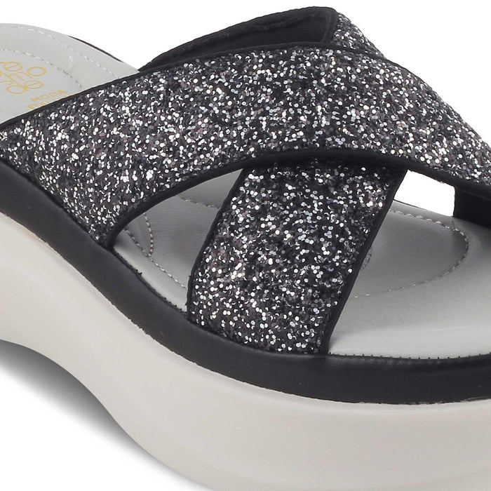 The Tolon Black Women's Dress Wedge Sandals Tresmode - Tresmode