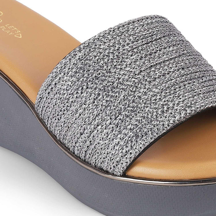 Alake Pewter Women's Fashionable Wedge Sandals Tresmode