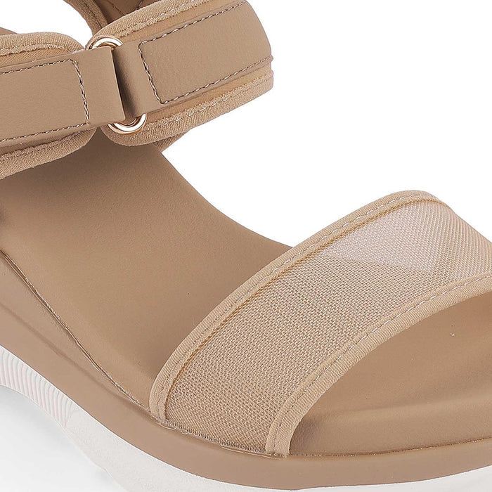 Anci Beige Women's Casual Wedge Sandals Tresmode