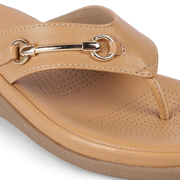 Backs Beige Women's Ultra-comfortable Platform Flats Tresmode