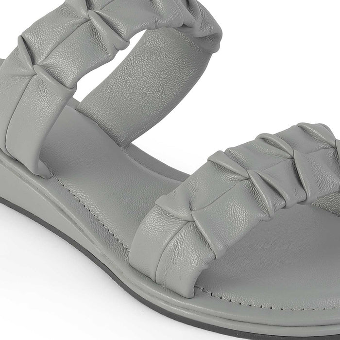 Tresmode Belo Grey Women's Casual Small Wedge Sandals