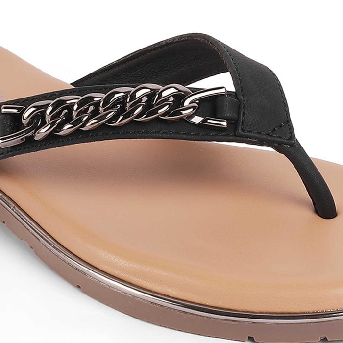 Flachain Black Women's Dress Flats Tresmode