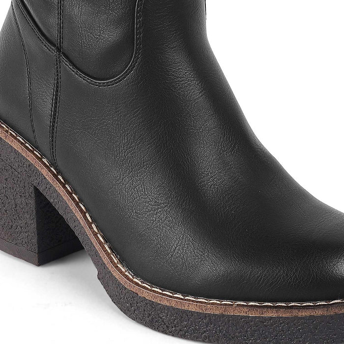 Gallen Black Women's Modern Ankle-length Boots Tresmode