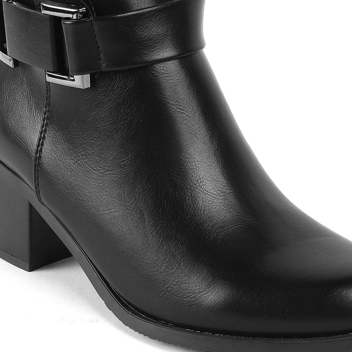 Geneve Black Women's Classic Ankle-length Boots Tresmode