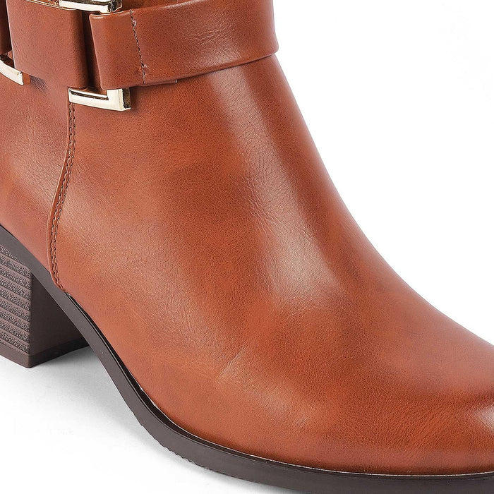 Geneve Camel Women's Classic Ankle-length Boots Tresmode