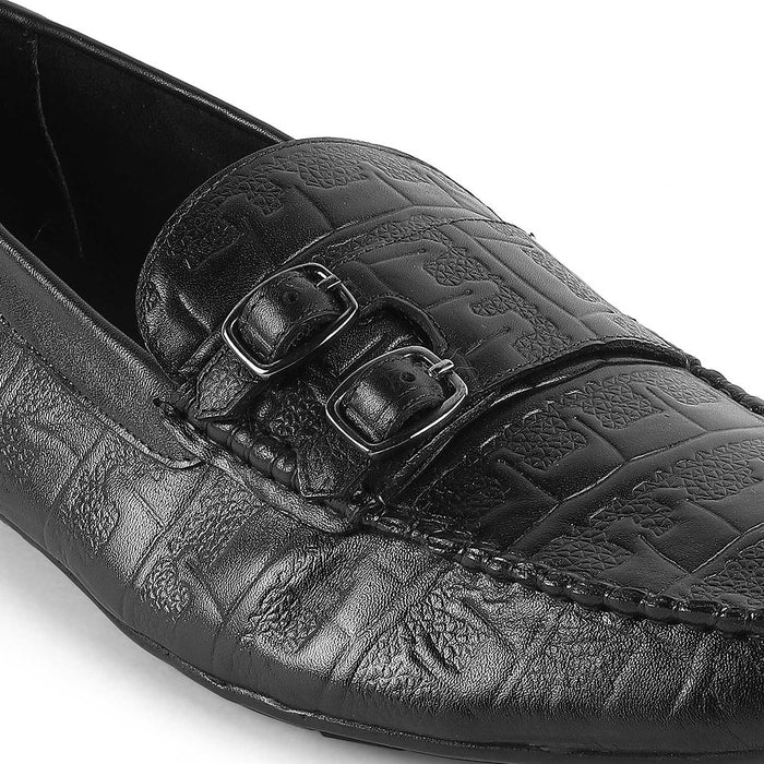 Gioia Black Men's Formal Double Monk Shoes Tresmode