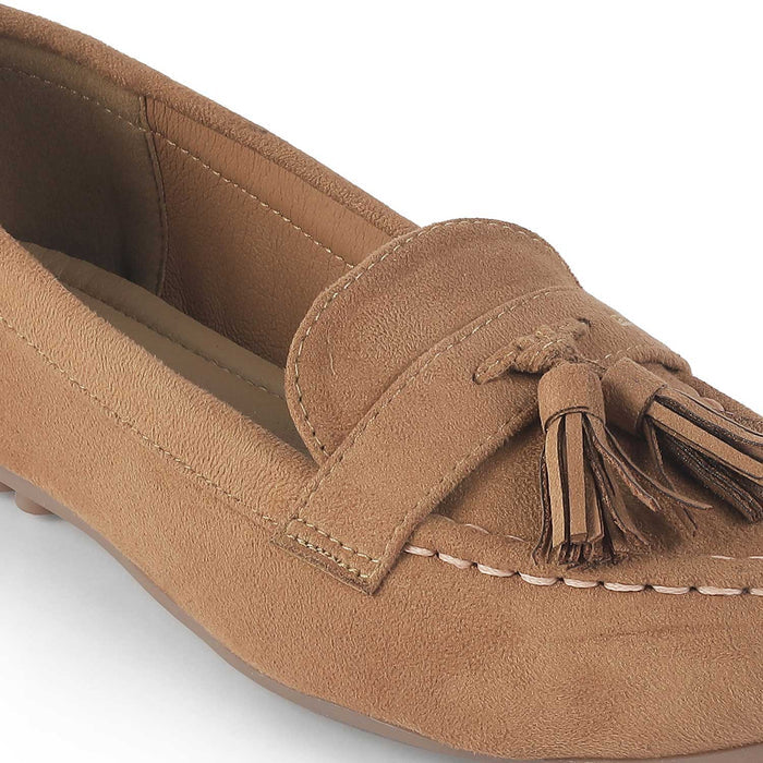 Tresmode Jonum Camel Women's Dress Tassel Loafers