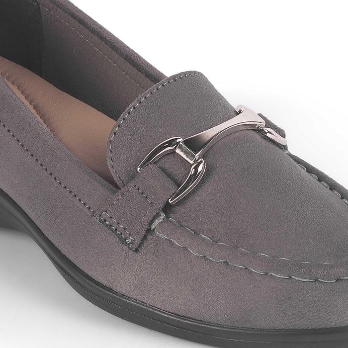Lucia Grey Women's Casual Wedge Loafers Tresmode
