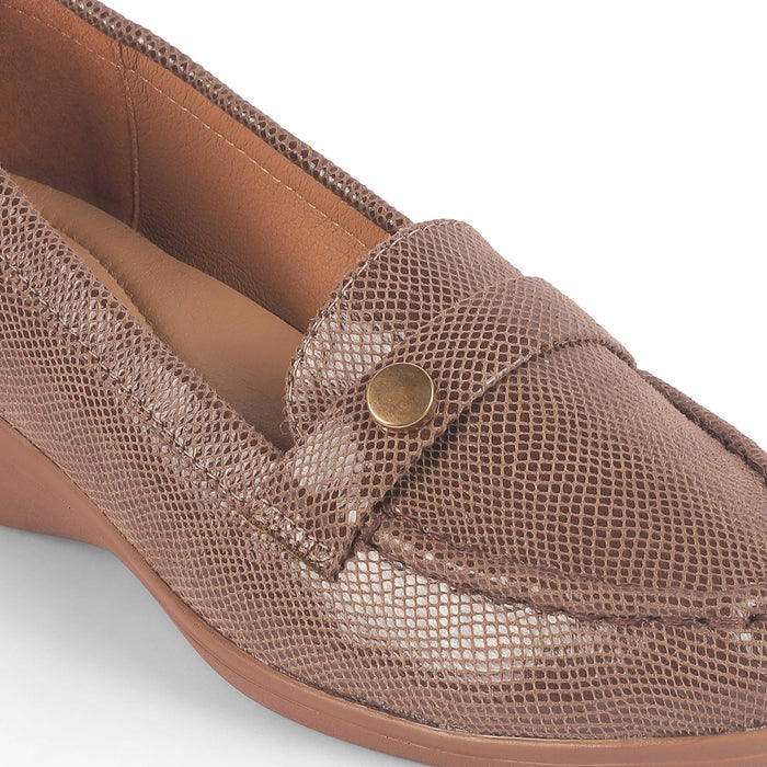 Marcoval Brown Women's Dress Wedge Loafers Tresmode