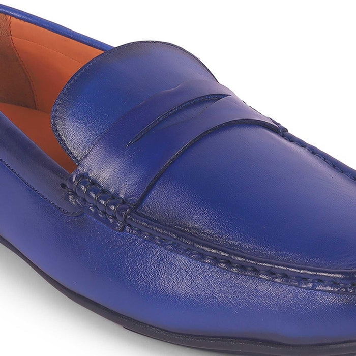 Monto Blue Men's Casual Penny Leather Driving Loafers Tresmode