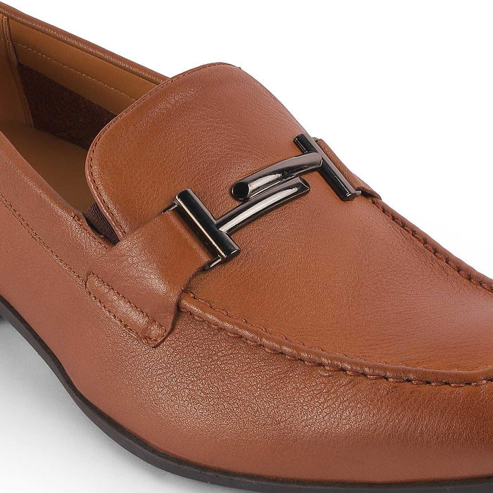 Nelson Tan Men's Formal Leather Loafers Tresmode