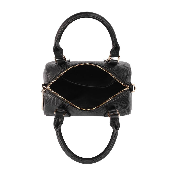 Tresmode Black Women's Oval Shape Sling Bag With A Detachable Strap