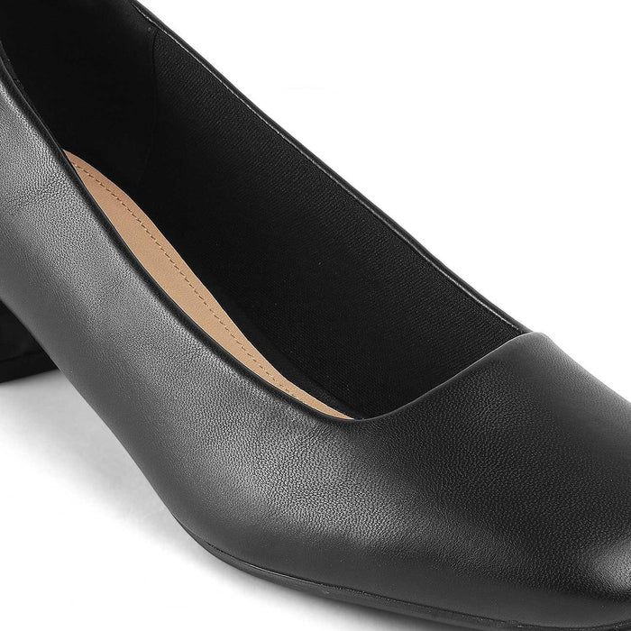Riyan Black Women's Casual Block Heel Pumps Tresmode