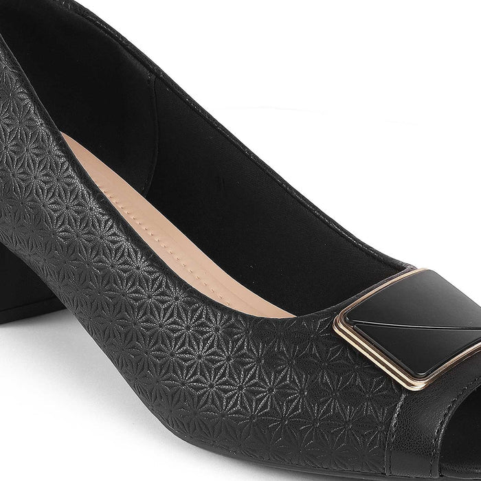Treroy Black Women's Dress Peep Toe Sandals Tresmode
