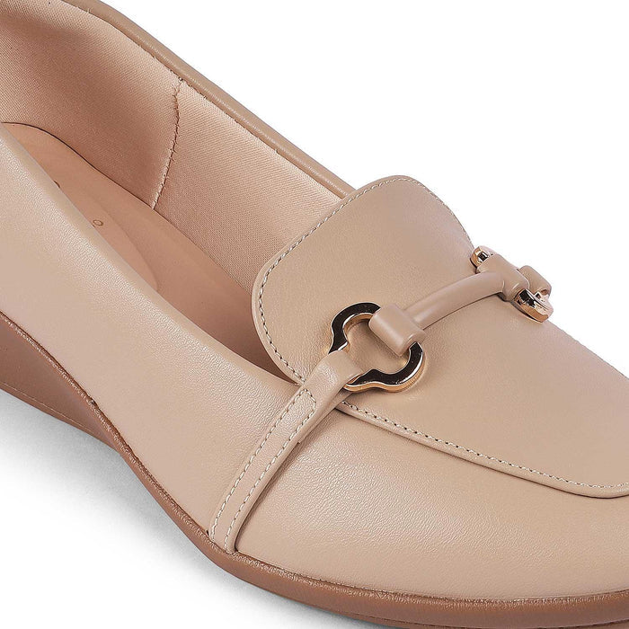 Trevy Beige Women's Casual Chunky Sole Loafers Tresmode Tresmode