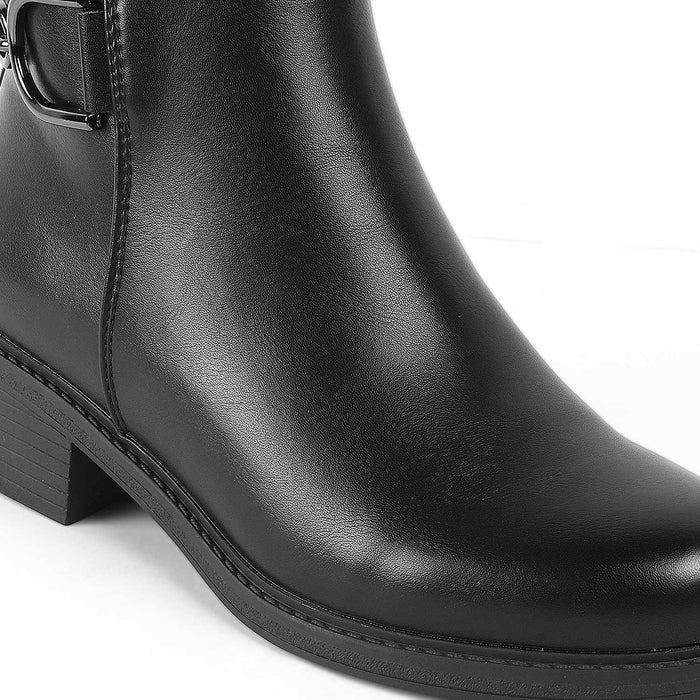 Zurich Black Women's Casual Ankle-length Boots Tresmode