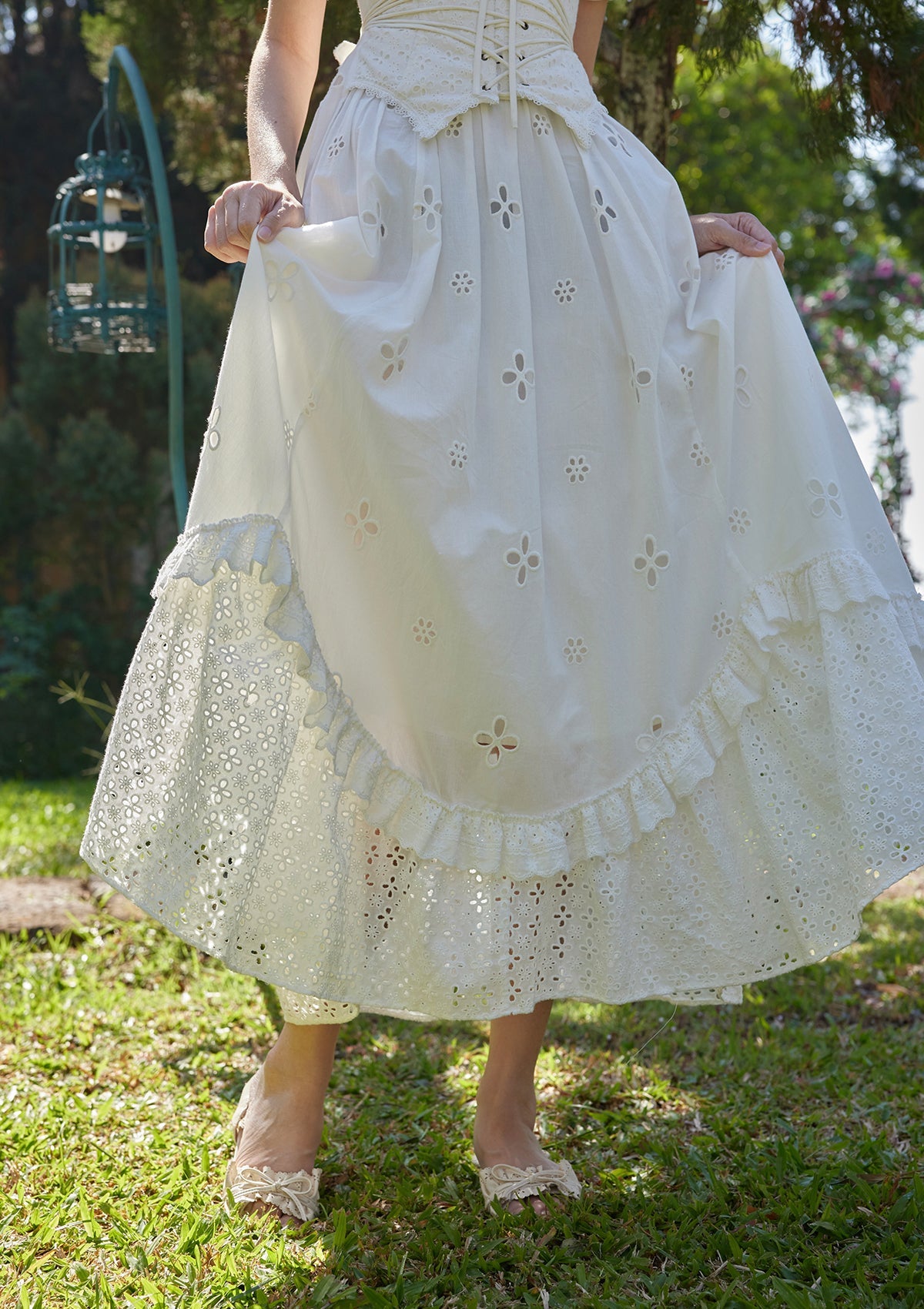 "I Flipped" White Cottagecore Dress