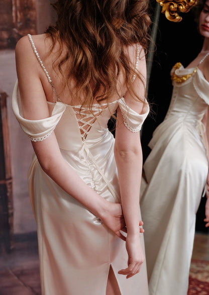 Ivory Maxi Corset Dress