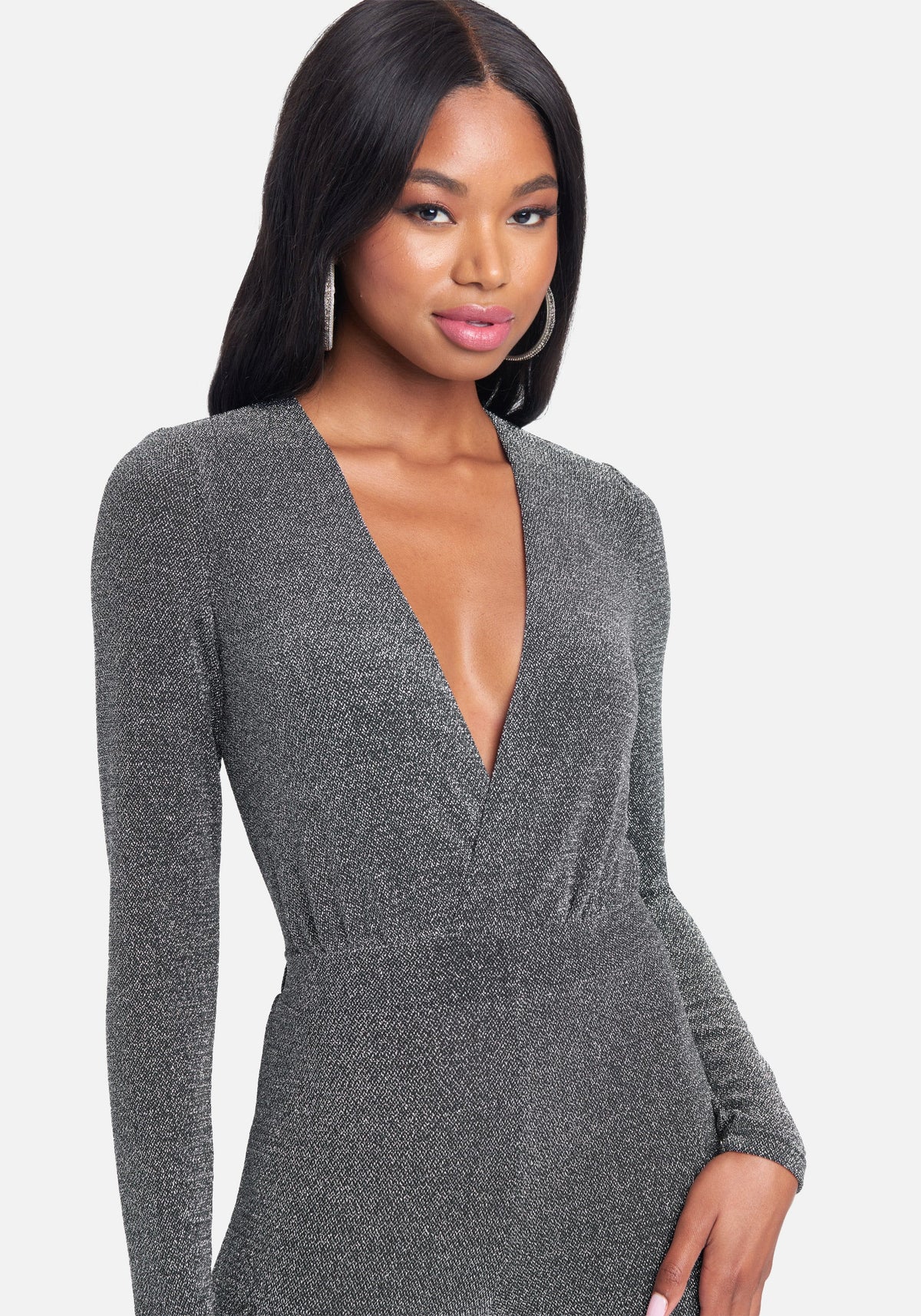 Plunge Neck Sparkle Catsuit