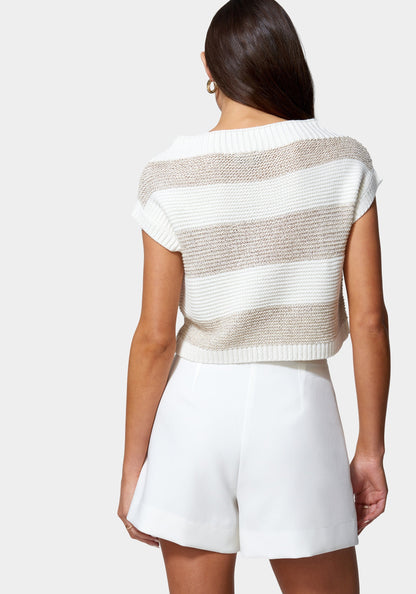 Drop Shoulder Sequin Detail Sweater Top