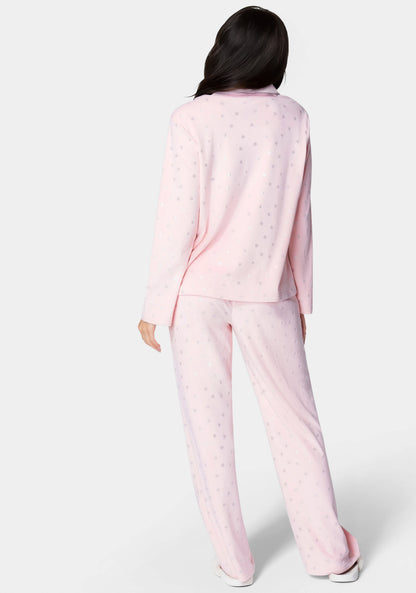 Silver Foil Plush Pajama Set