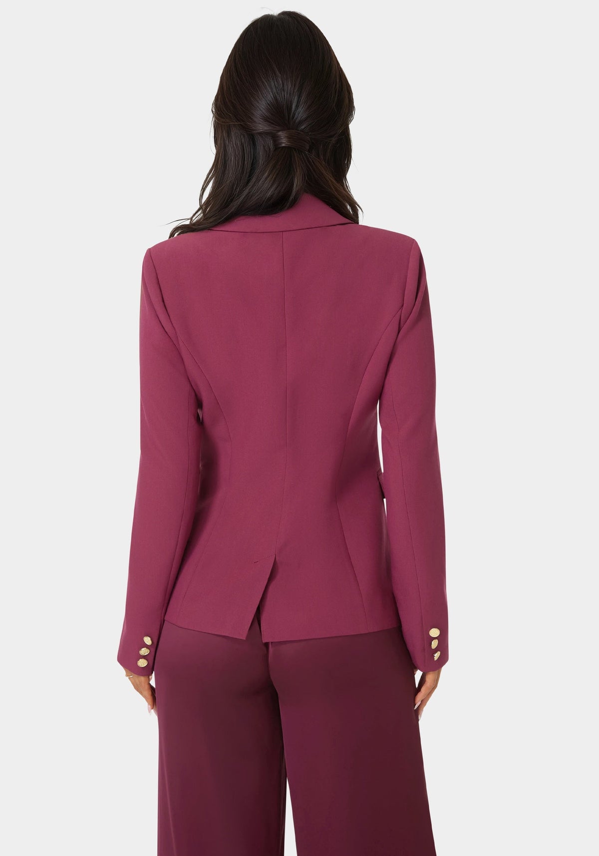 Double Breast Tailored Woven Twill Blazer