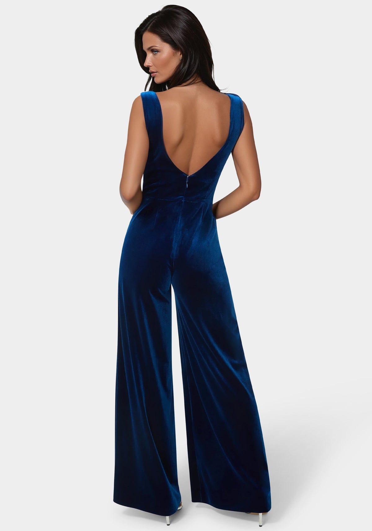 Embellished Neckline Ultra Wide Leg Jumpsuit