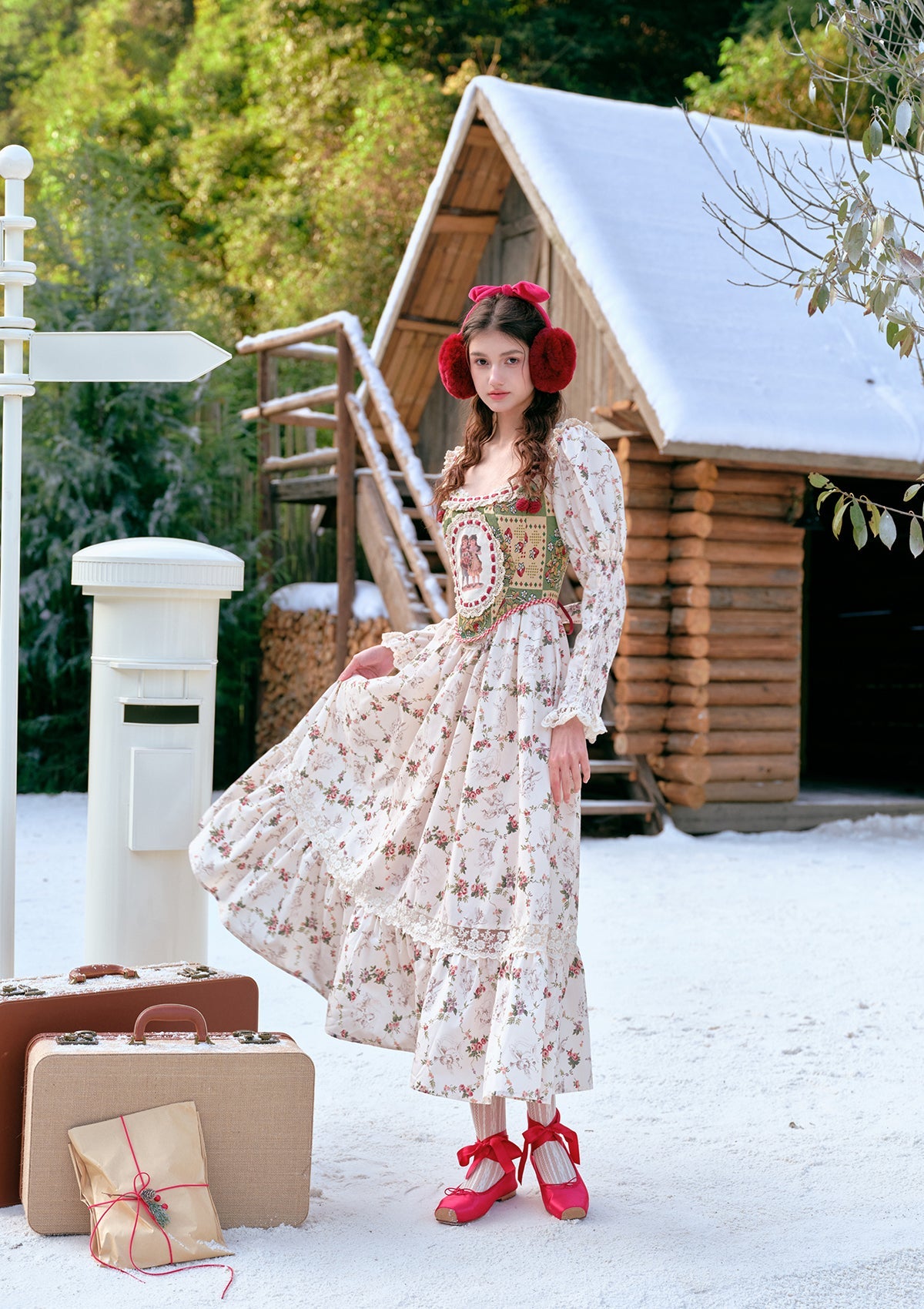 （US Exclusive）Angel Berry Cottage Dress