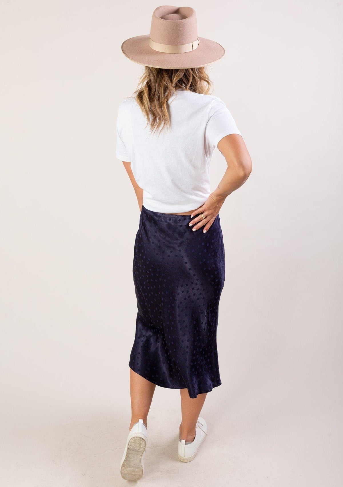 Dot Jacquard Midi Skirt