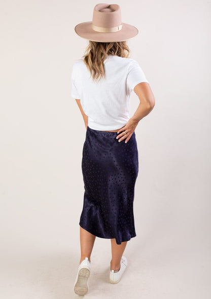 Dot Jacquard Midi Skirt