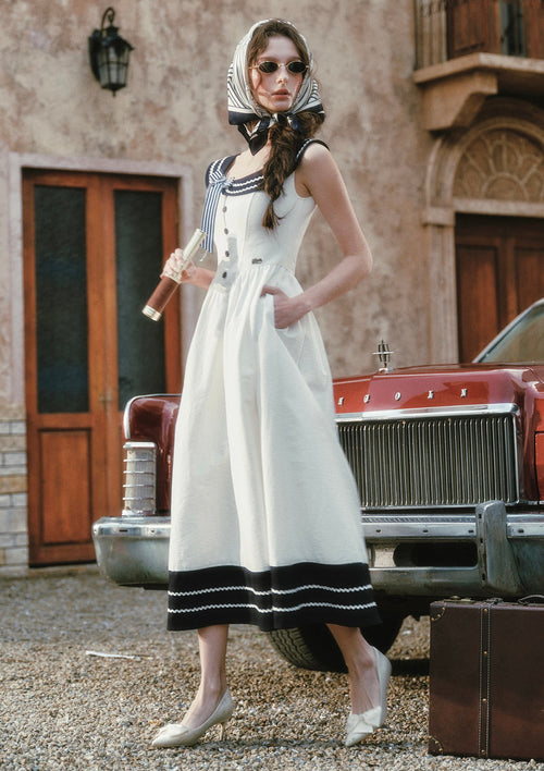 Sailor Love Letter Dress (Navy)