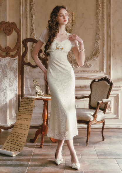 Cream Letter Dress