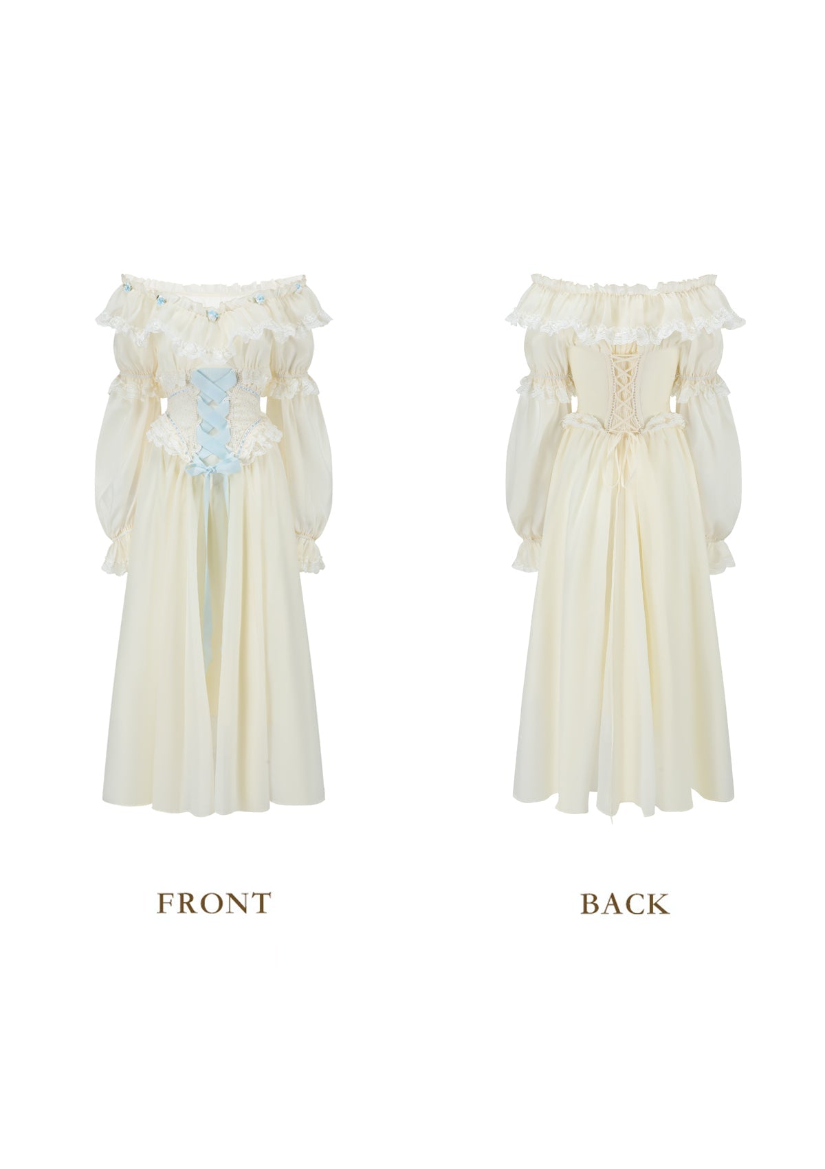 （US Exclusive）Blue Hydrangea Corset Dress