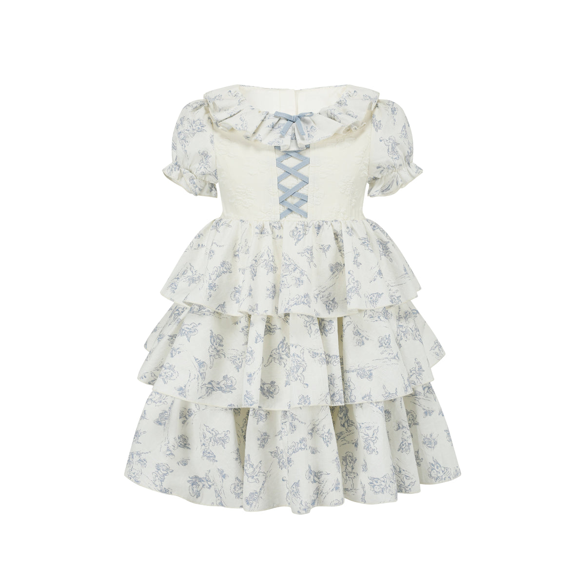 Toddler Girl Blue Dollhouse Corset Dress