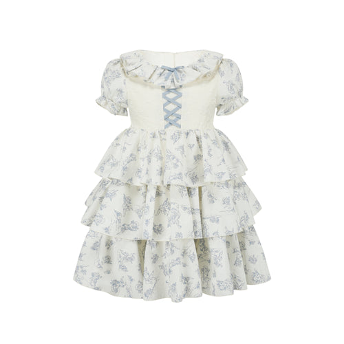 Toddler Girl Blue Dollhouse Corset Dress