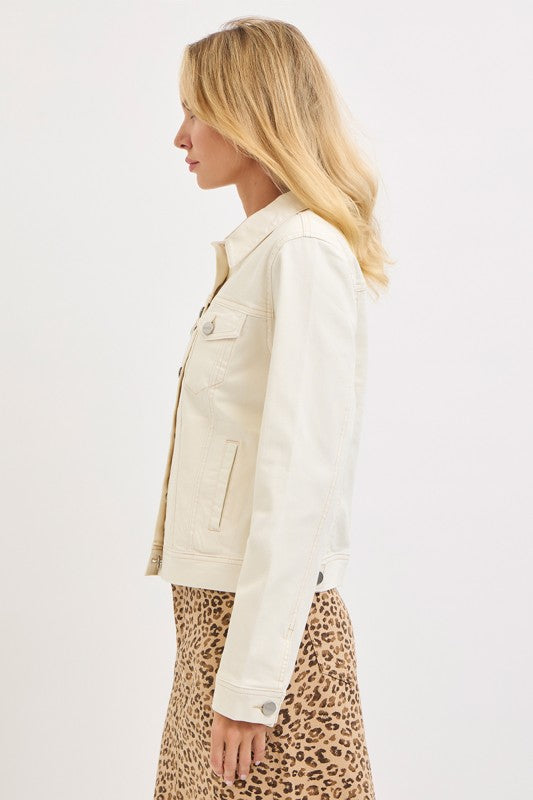 Kit Long Sleeve Denim Jacket Ivory