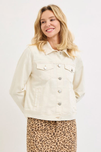 Kit Long Sleeve Denim Jacket Ivory