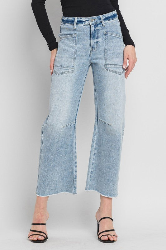 Waitlist 8/1 • Ryker High Rise Cropped Barrel Jeans Light Wash