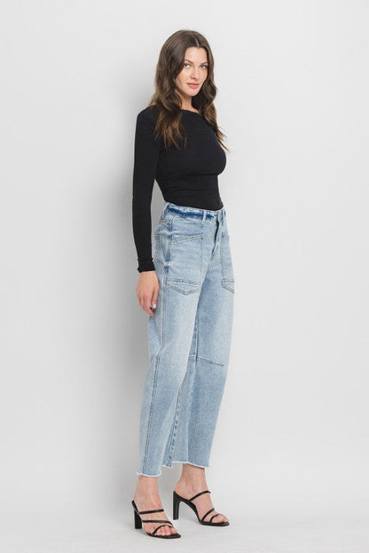 Waitlist 8/1 • Ryker High Rise Cropped Barrel Jeans Light Wash
