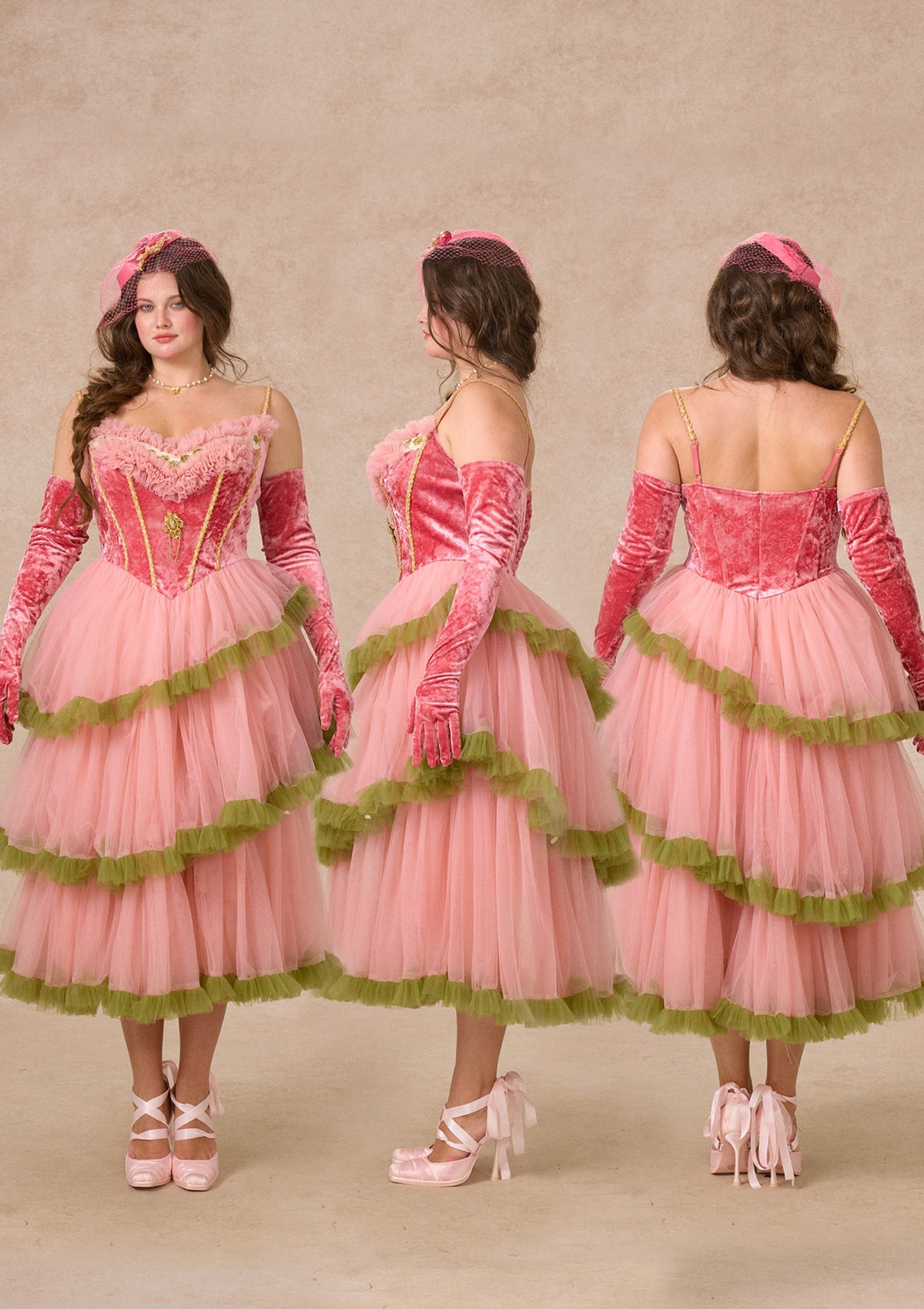 Curve&Plus Grape Grinda Corset Dress (Long)