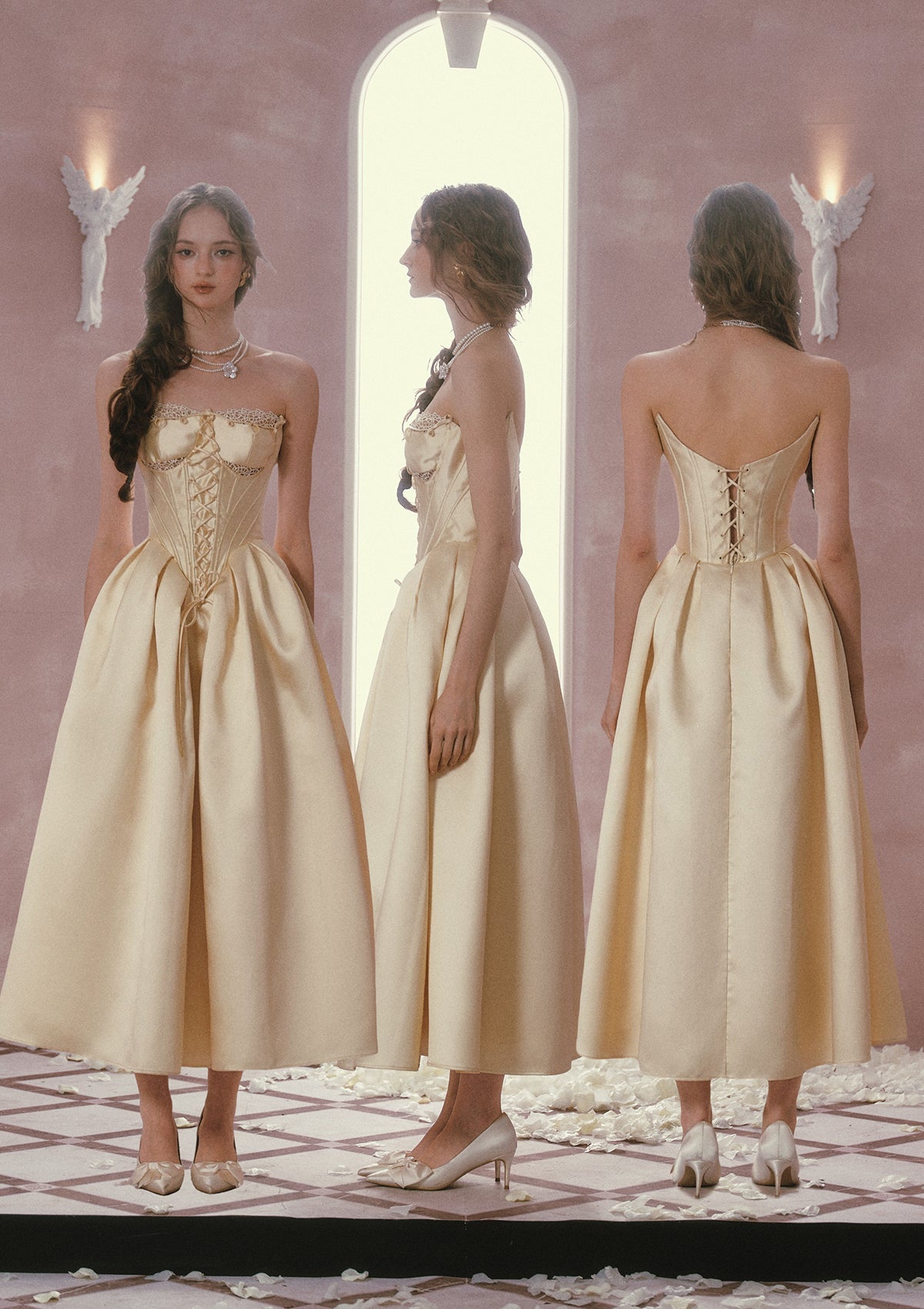 Belle's Gilded Corset Dress