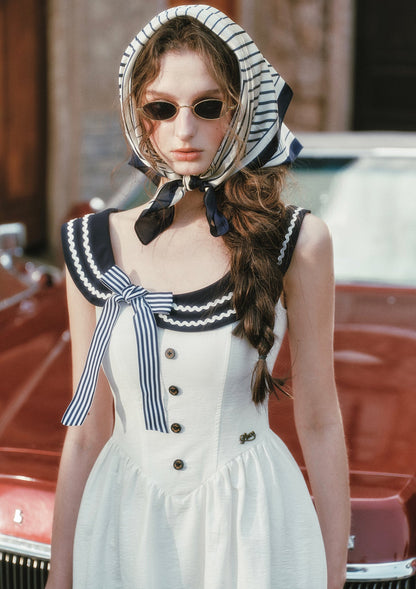 Sailor Love Letter Dress (Navy)