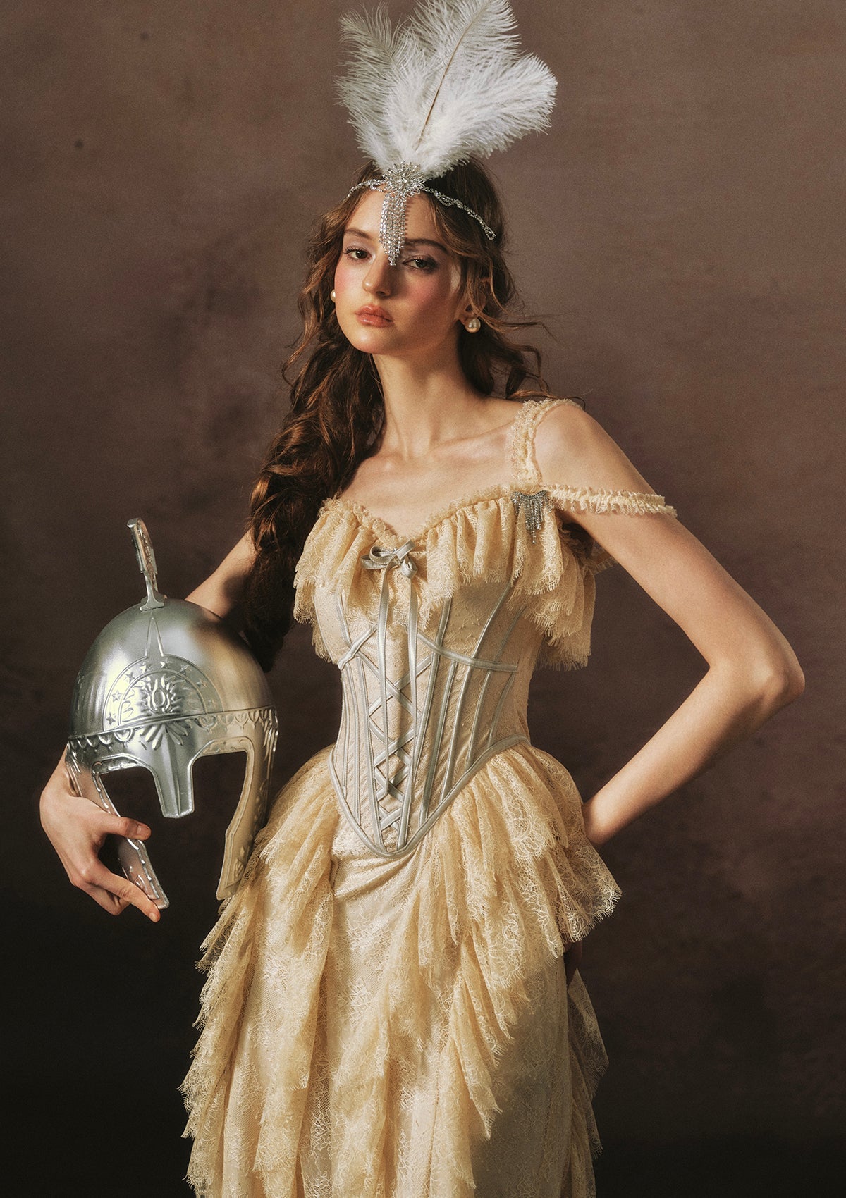 Golden Veil Valkyrie Corset Dress